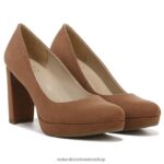 bombas | bomba de berlín 60D4P0413 Naturalizer mujer tela marrón té inglés