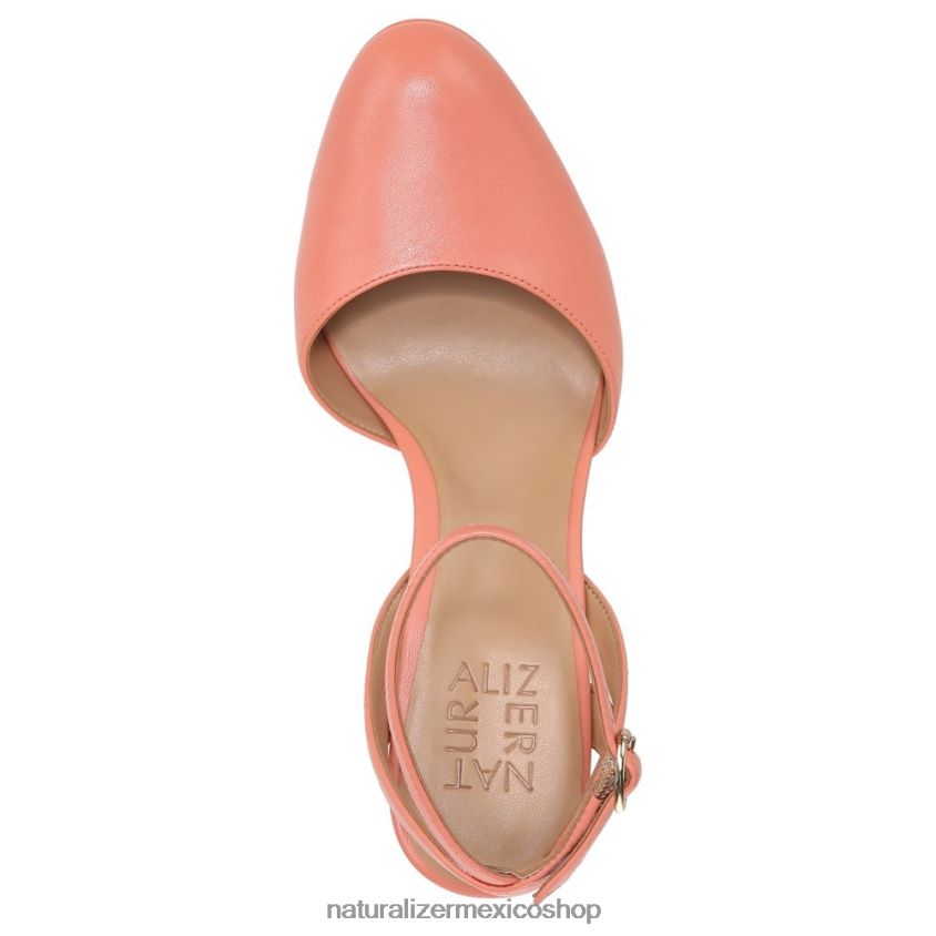 bombas | zapatos de tacón con correa en el tobillo clarice 60D4P0174 Naturalizer mujer coral melocotón sintético - Imagen 4