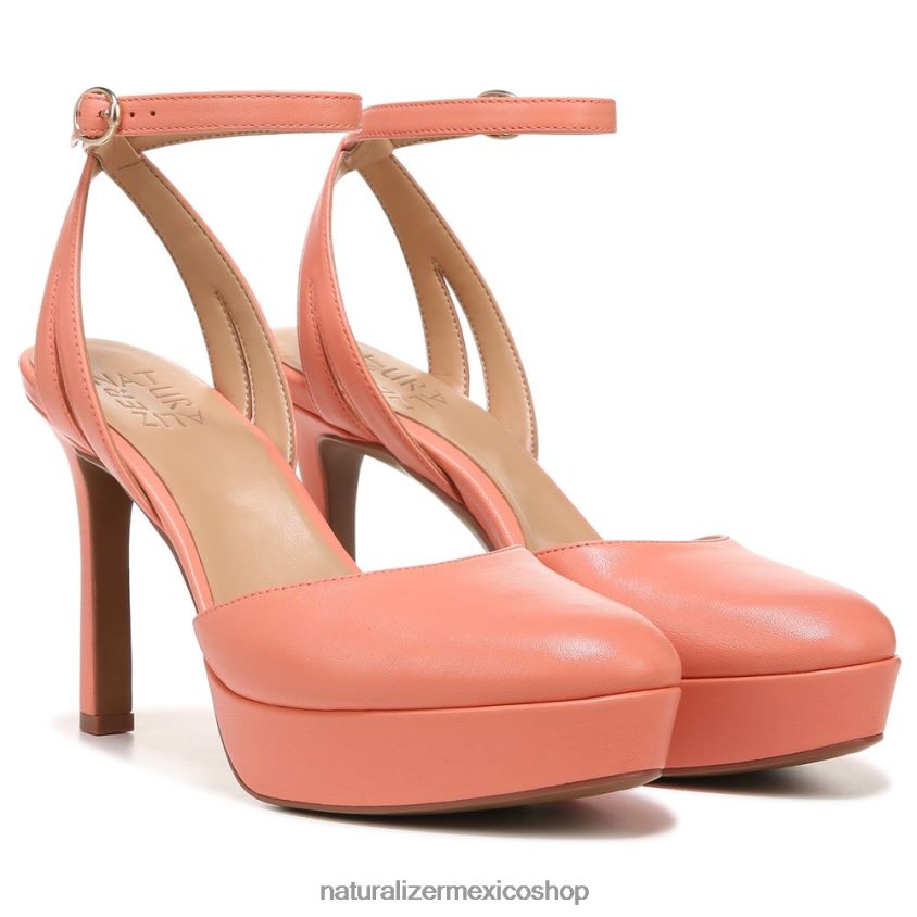 bombas | zapatos de tacón con correa en el tobillo clarice 60D4P0174 Naturalizer mujer coral melocotón sintético - Imagen 1