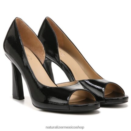 bombas | zapatos de tacón peep toe resistentes 60D4P0538 Naturalizer mujer charol negro