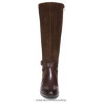 botas | bota de montar rena de pantorrilla ancha 60D4P0255 Naturalizer mujer barra de chocolate de cuero - Imagen 4