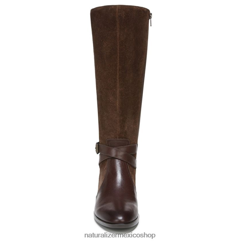 botas | bota de montar rena de pantorrilla ancha 60D4P0255 Naturalizer mujer barra de chocolate de cuero - Imagen 4