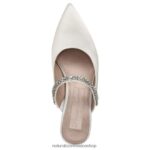 mulas | mule de vestir liefde 60D4P0316 Naturalizer mujer tela blanca de seda - Imagen 4