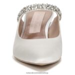 mulas | mule de vestir liefde 60D4P0316 Naturalizer mujer tela blanca de seda - Imagen 5