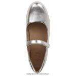 pisos | merceditas maxwell planas 60D4P049 Naturalizer mujer cuero plateado - Imagen 4