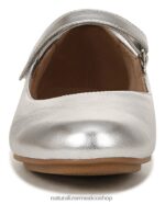 pisos | merceditas maxwell planas 60D4P049 Naturalizer mujer cuero plateado - Imagen 5