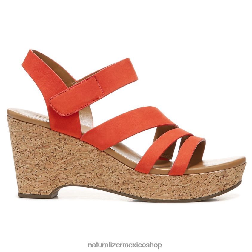 sandalias | sandalia con cuña cynthia 60D4P0370 Naturalizer mujer cuero de sorbete de melón - Imagen 2