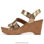 sandalias | sandalia con cuña cynthia 60D4P0372 Naturalizer mujer cuero bronce claro - Imagen 3