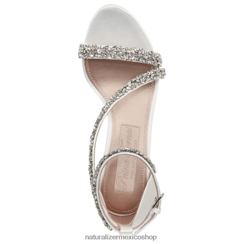 sandalias | sandalia de vestir ahava 60D4P0306 Naturalizer mujer tela blanca de seda - Imagen 4