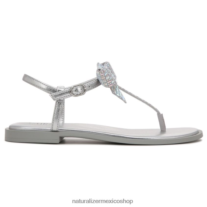 sandalias | sandalia de vestir florita 60D4P0662 Naturalizer mujer tela plateada - Imagen 2