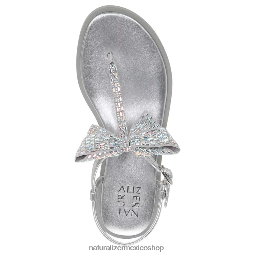 sandalias | sandalia de vestir florita 60D4P0662 Naturalizer mujer tela plateada - Imagen 4