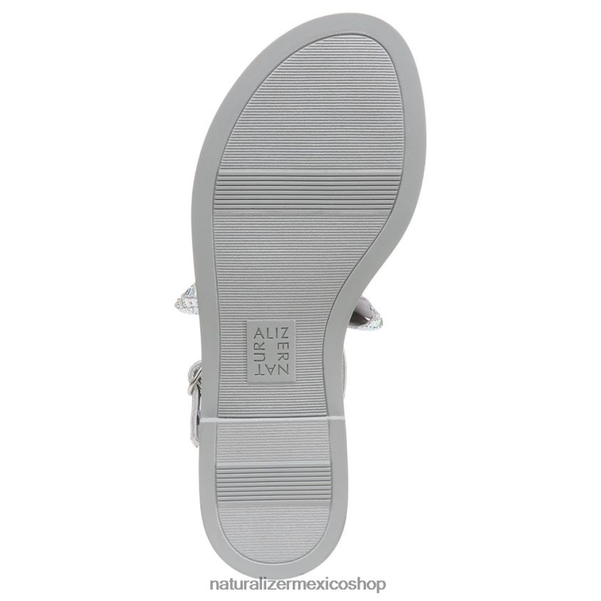 sandalias | sandalia de vestir florita 60D4P0662 Naturalizer mujer tela plateada - Imagen 7