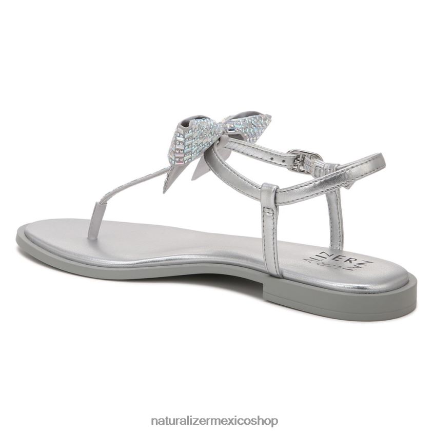 sandalias | sandalia de vestir florita 60D4P0662 Naturalizer mujer tela plateada - Imagen 8