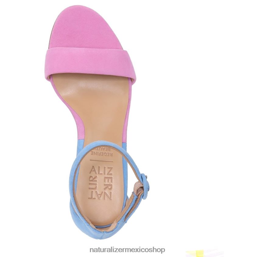 sandalias | sandalia de vestir kinsley 60D4P048 Naturalizer mujer ante rosa/azul - Imagen 4