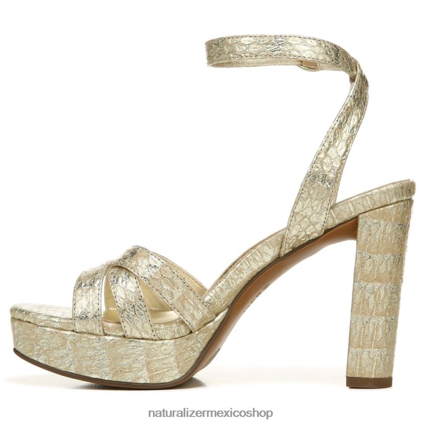 sandalias | sandalia de vestir mallory 60D4P0494 Naturalizer mujer piel de serpiente metalizada dorada - Imagen 3