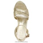 sandalias | sandalia de vestir mallory 60D4P0494 Naturalizer mujer piel de serpiente metalizada dorada - Imagen 4