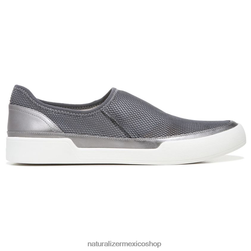 zapatillas | zapatillas sin cordones 27 edit valda 60D4P0281 Naturalizer mujer cuero malla plata/peltre - Imagen 2
