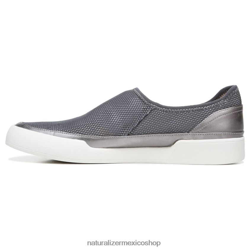 zapatillas | zapatillas sin cordones 27 edit valda 60D4P0281 Naturalizer mujer cuero malla plata/peltre - Imagen 3