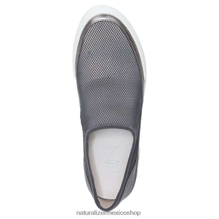 zapatillas | zapatillas sin cordones 27 edit valda 60D4P0281 Naturalizer mujer cuero malla plata/peltre - Imagen 4