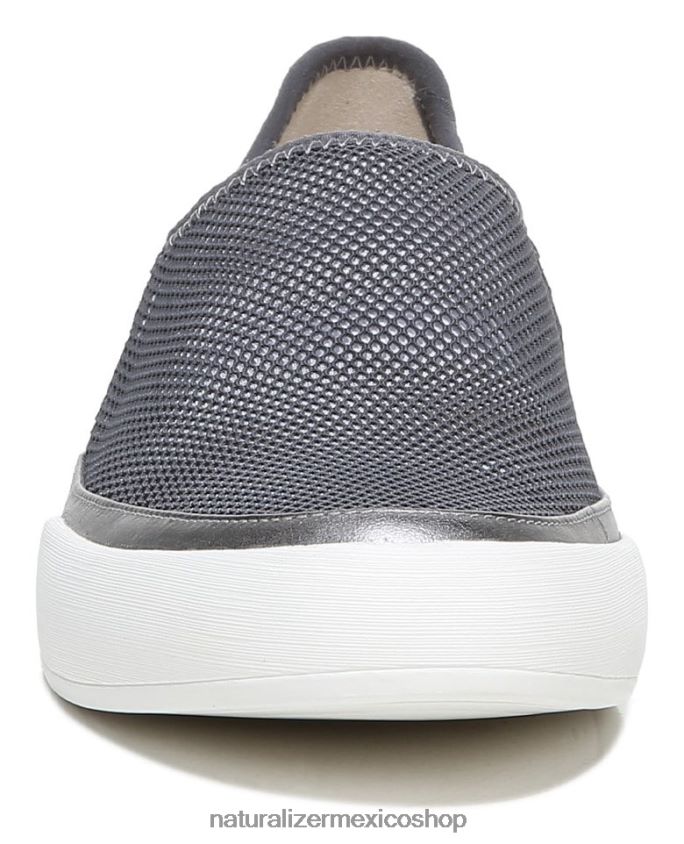 zapatillas | zapatillas sin cordones 27 edit valda 60D4P0281 Naturalizer mujer cuero malla plata/peltre - Imagen 5