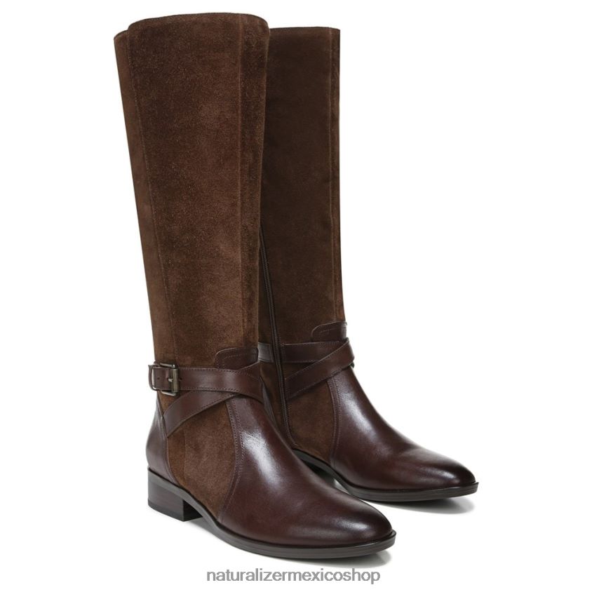 botas | bota de montar rena 60D4P0252 Naturalizer mujer barra de chocolate de cuero