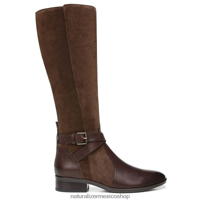 botas | bota de montar rena de pantorrilla ancha 60D4P0255 Naturalizer mujer barra de chocolate de cuero