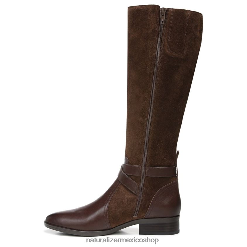 botas | bota de montar rena de pantorrilla ancha 60D4P0255 Naturalizer mujer barra de chocolate de cuero