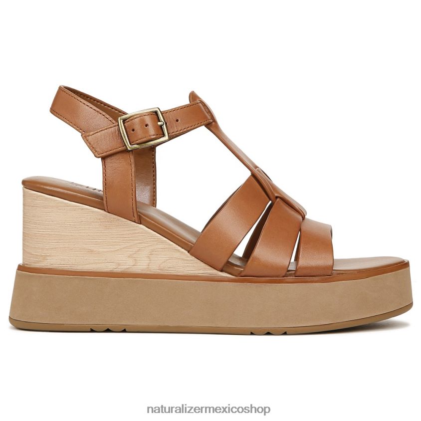 sandalias | sandalia con cuña Barrett 60D4P0361 Naturalizer mujer cuero marrón té inglés