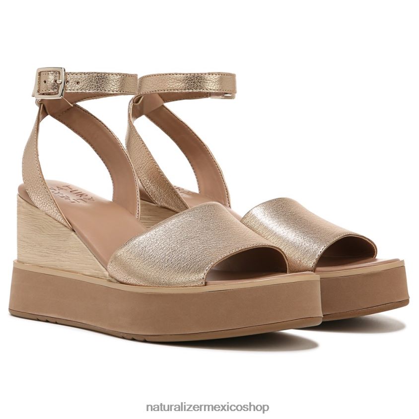 sandalias | sandalia con cuña brynn 60D4P0363 Naturalizer mujer cuero dorado suave