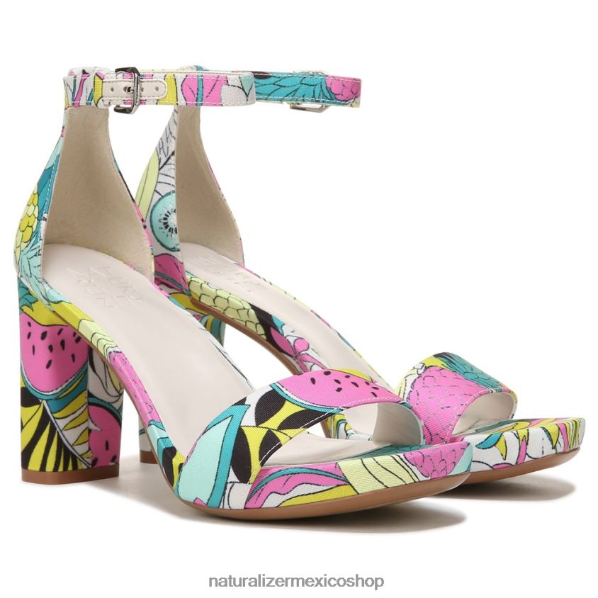 tela retro con estampado de frutas