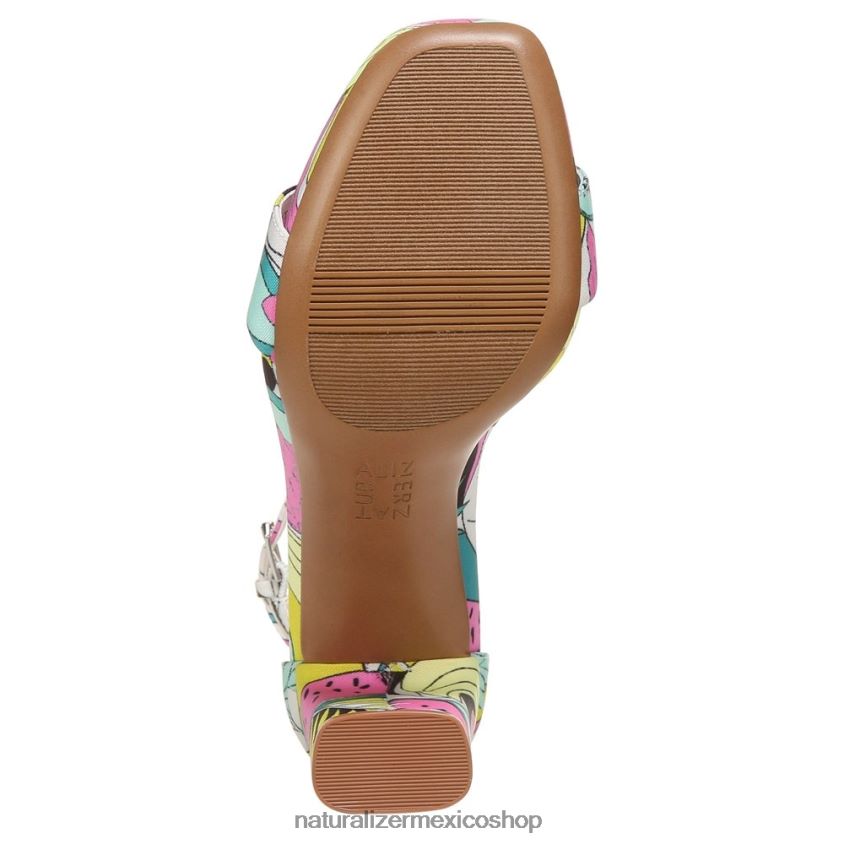 sandalias | sandalia de vestir alegría 60D4P075 Naturalizer mujer tela retro con estampado de frutas