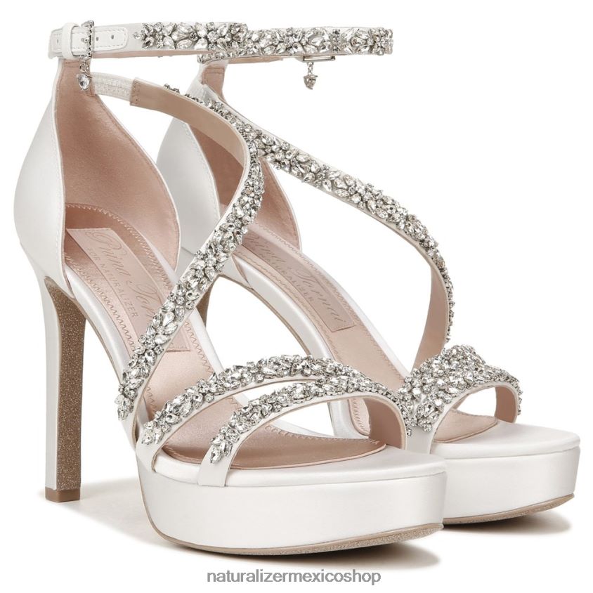 sandalias | sandalia de vestir de amor 60D4P0307 Naturalizer mujer tela blanca seda/piedras