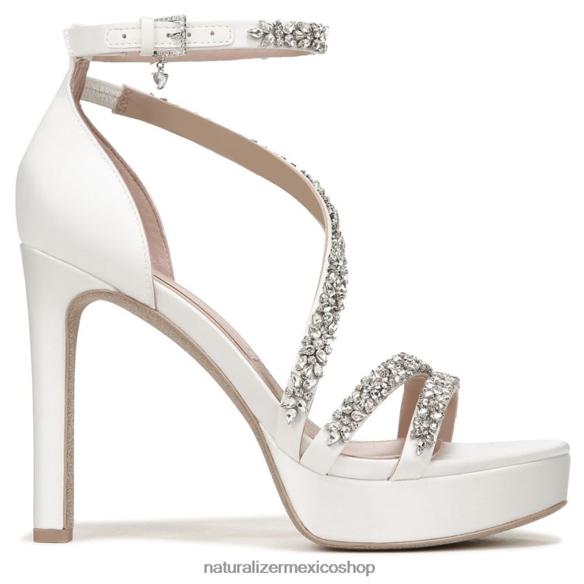 sandalias | sandalia de vestir de amor 60D4P0307 Naturalizer mujer tela blanca seda/piedras