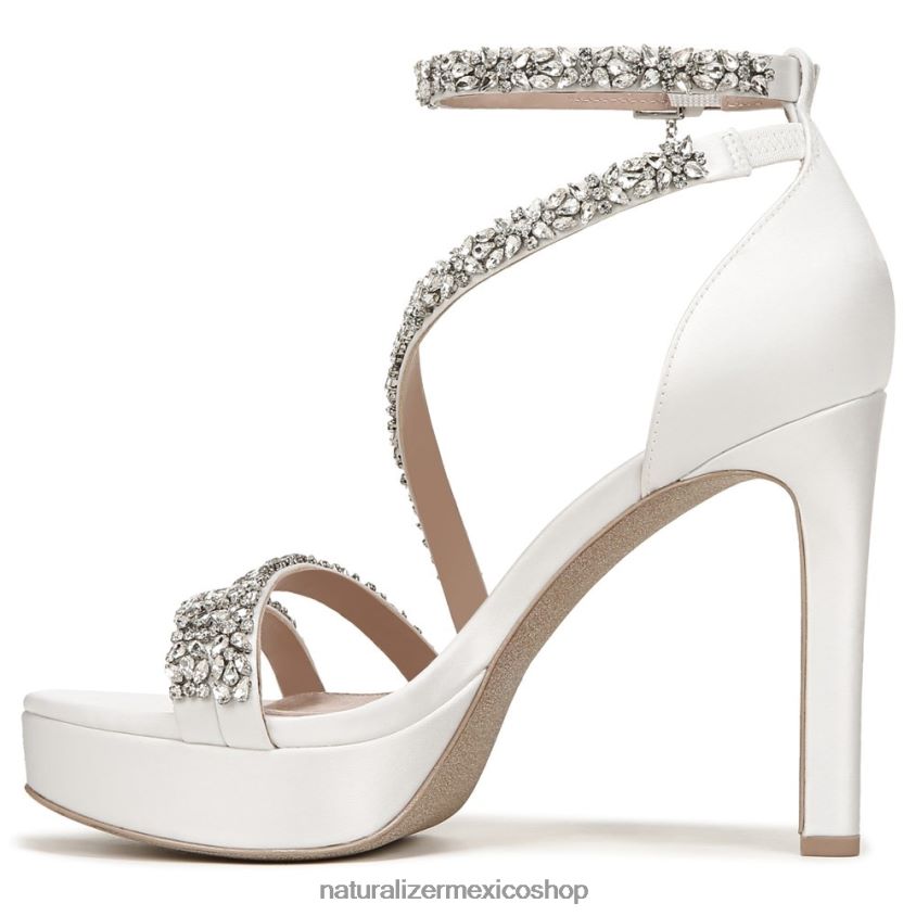 sandalias | sandalia de vestir de amor 60D4P0307 Naturalizer mujer tela blanca seda/piedras