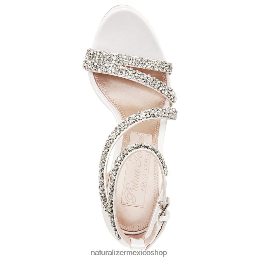 sandalias | sandalia de vestir de amor 60D4P0307 Naturalizer mujer tela blanca seda/piedras