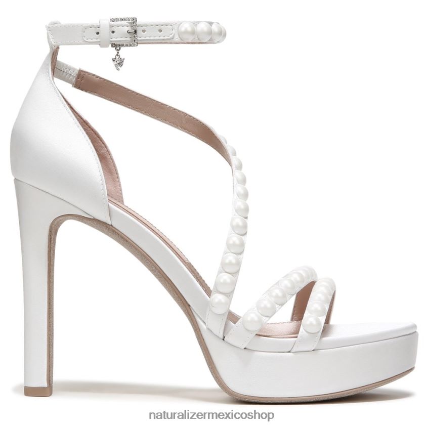 sandalias | sandalia de vestir de amor 60D4P0309 Naturalizer mujer tela blanca seda/perlas