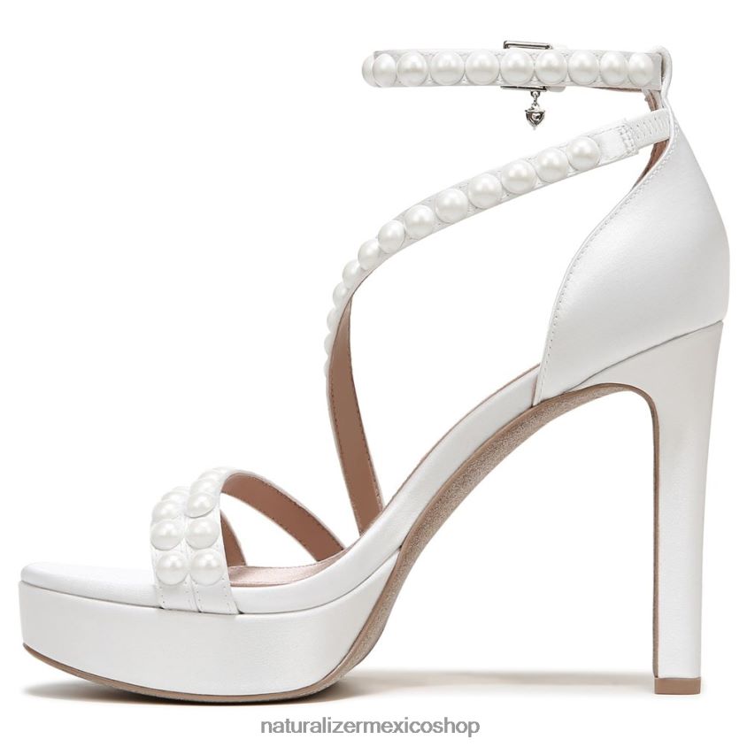 sandalias | sandalia de vestir de amor 60D4P0309 Naturalizer mujer tela blanca seda/perlas