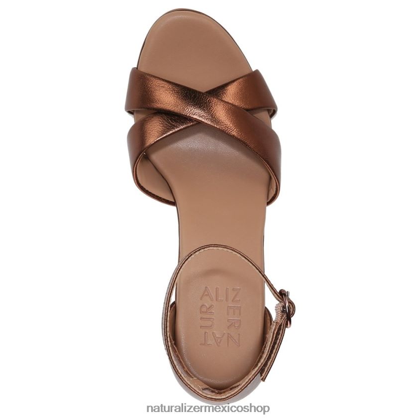 sandalias | sandalia de vestir lizbeth 60D4P0222 Naturalizer mujer cuero metalizado cobre oscuro