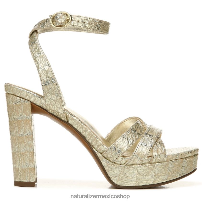 sandalias | sandalia de vestir mallory 60D4P0494 Naturalizer mujer piel de serpiente metalizada dorada