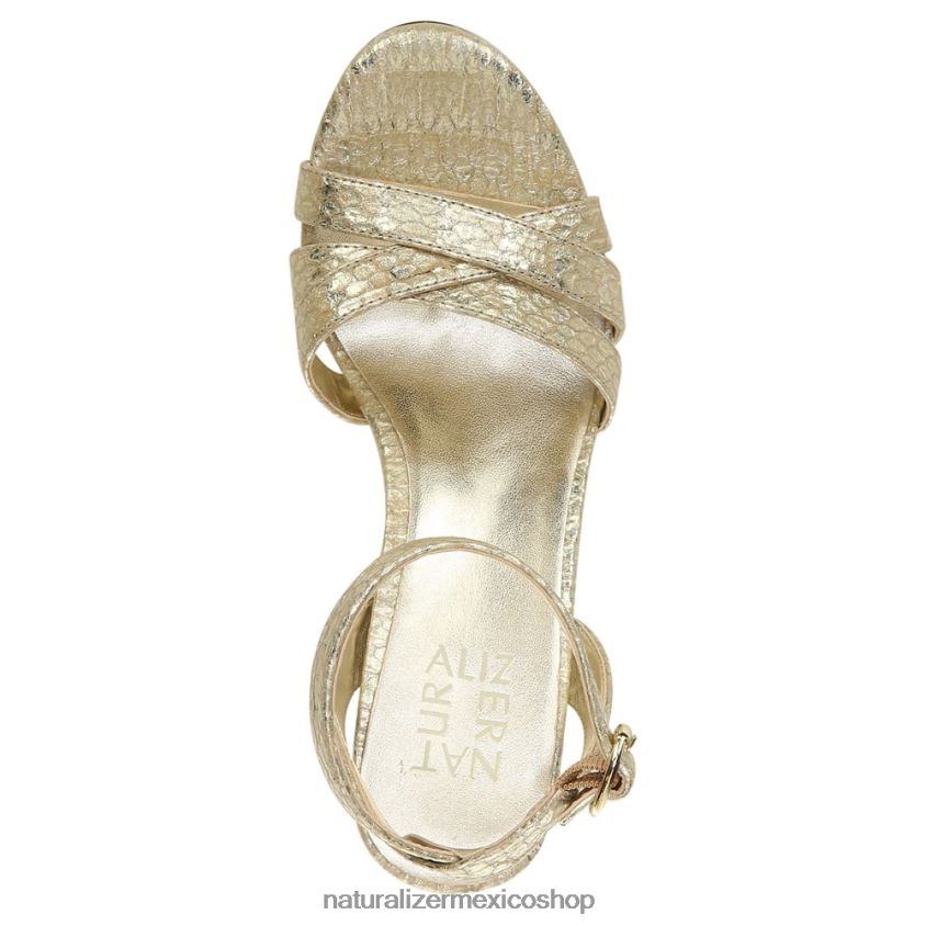 sandalias | sandalia de vestir mallory 60D4P0494 Naturalizer mujer piel de serpiente metalizada dorada