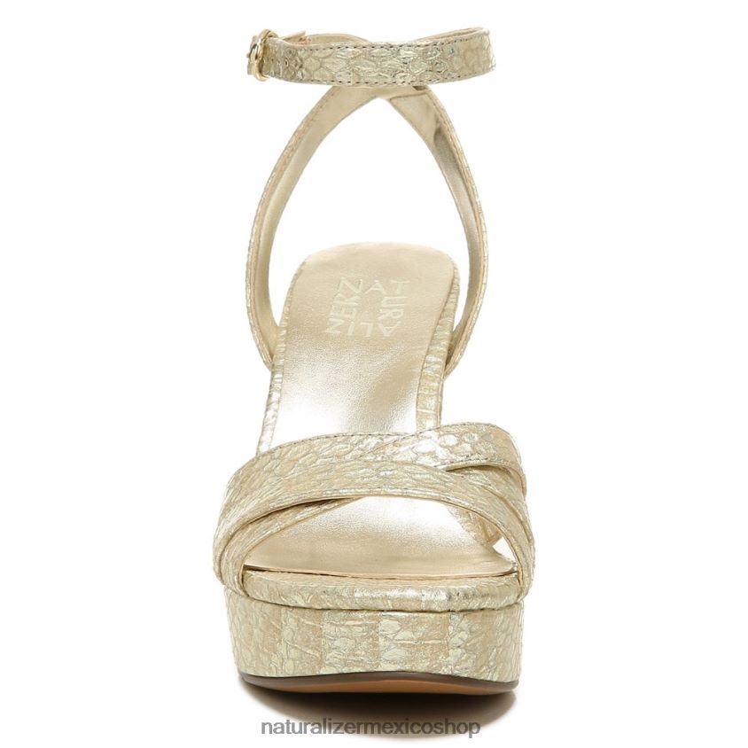 sandalias | sandalia de vestir mallory 60D4P0494 Naturalizer mujer piel de serpiente metalizada dorada