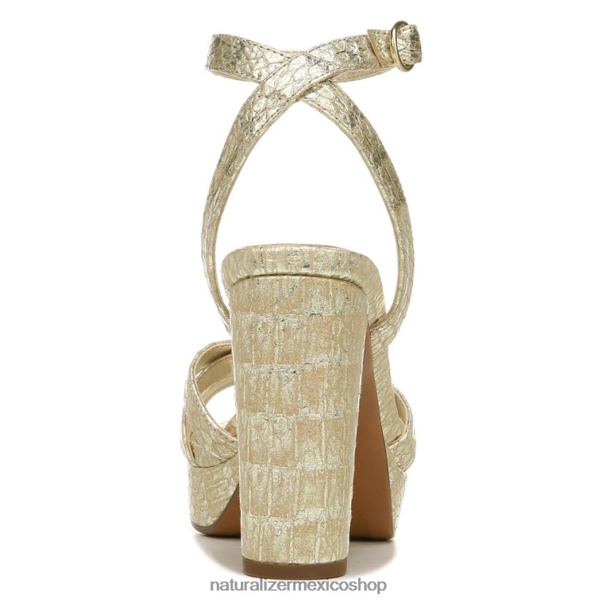 sandalias | sandalia de vestir mallory 60D4P0494 Naturalizer mujer piel de serpiente metalizada dorada