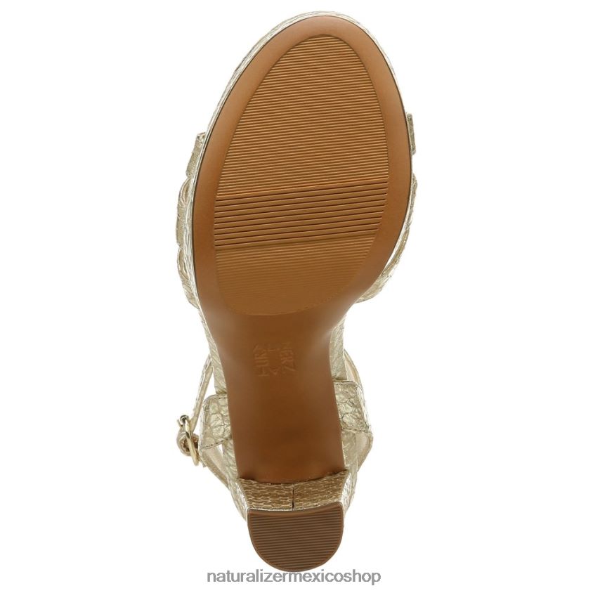 sandalias | sandalia de vestir mallory 60D4P0494 Naturalizer mujer piel de serpiente metalizada dorada