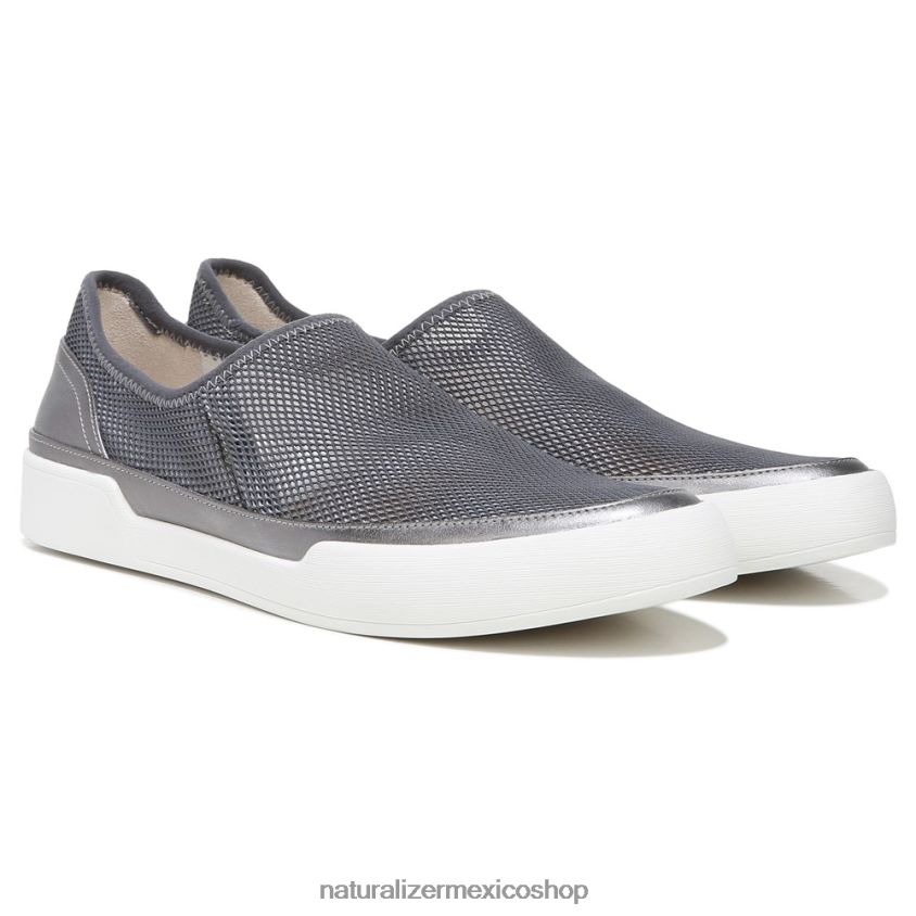 zapatillas | zapatillas sin cordones 27 edit valda 60D4P0281 Naturalizer mujer cuero malla plata/peltre