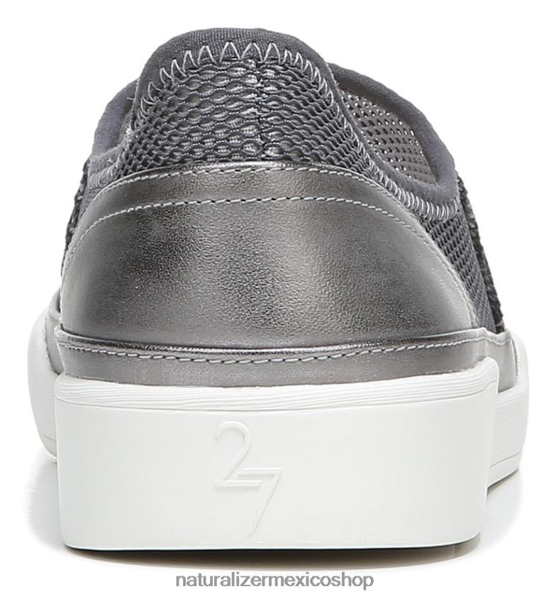 zapatillas | zapatillas sin cordones 27 edit valda 60D4P0281 Naturalizer mujer cuero malla plata/peltre
