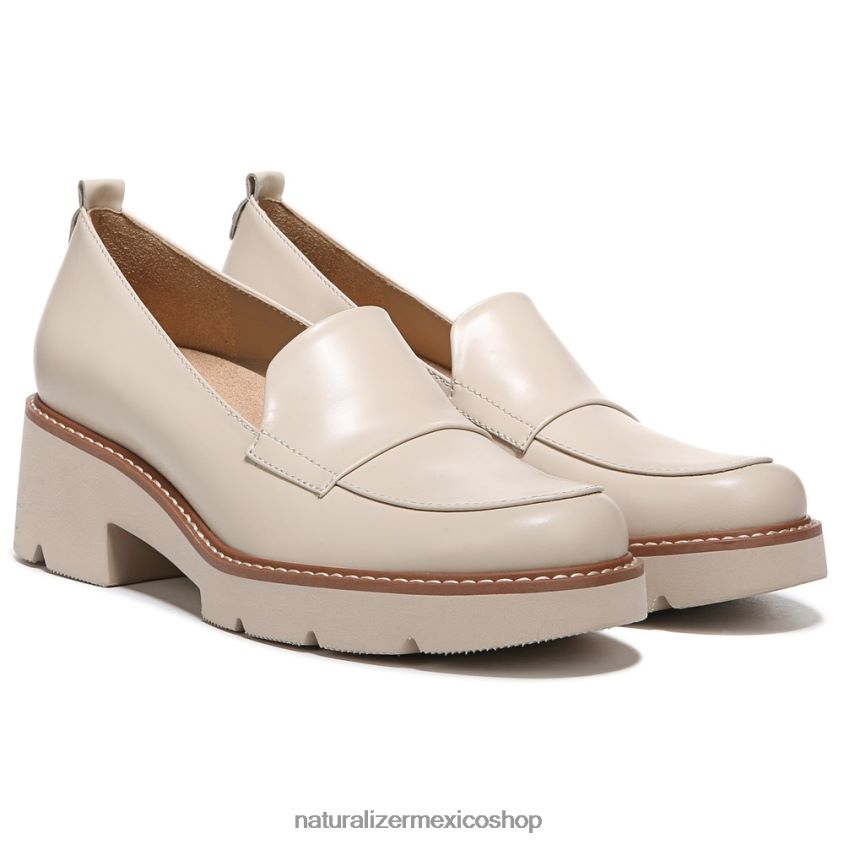 mocasines | mocasines con suela dentada Darry 60D4P0166 Naturalizer mujer cuero de piel de porcelana