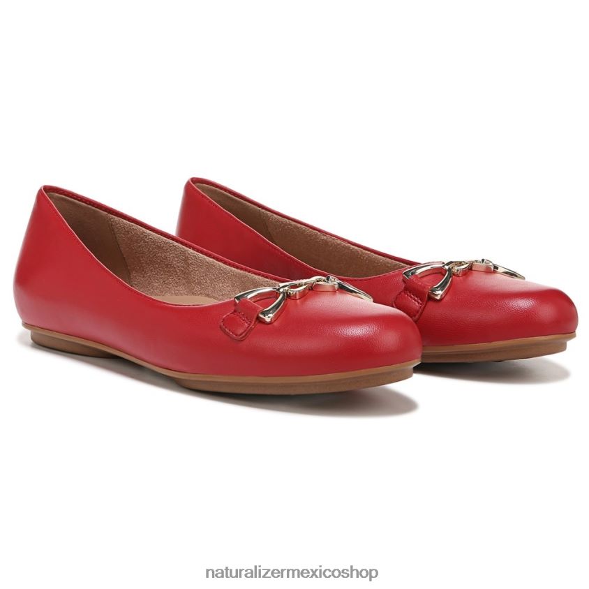 pisos | maxwell poco plano 60D4P055 Naturalizer mujer cuero rojo carmesí