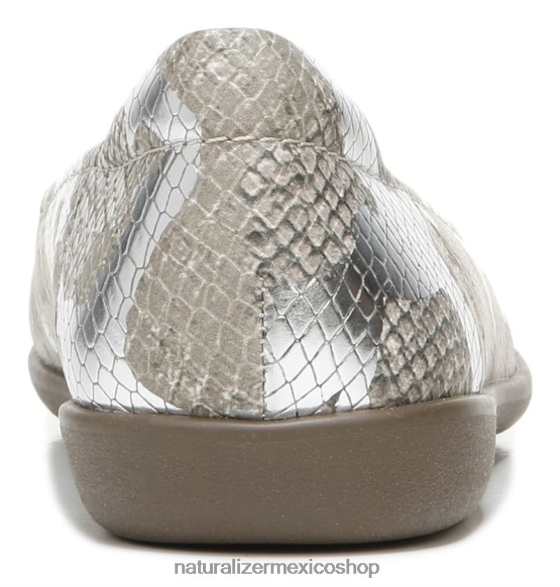 pisos | plana flexible 60D4P0571 Naturalizer mujer serpiente plateada desnuda sintética
