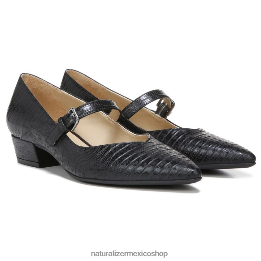 bombas | florencia mary jane 60D4P0587 Naturalizer mujer lagarto negro sintético