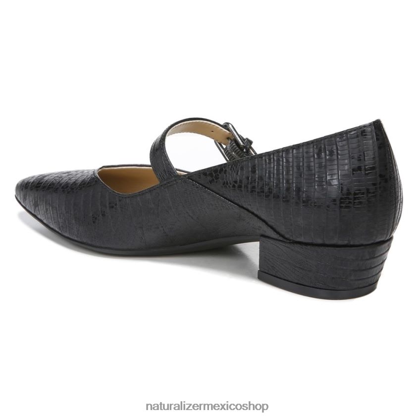 bombas | florencia mary jane 60D4P0587 Naturalizer mujer lagarto negro sintético